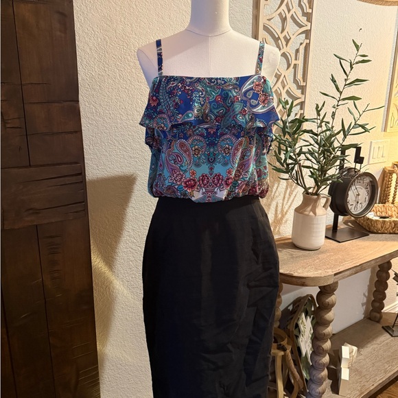 Nicole Dresses & Skirts - Nicole Teal Paisley and Black dress